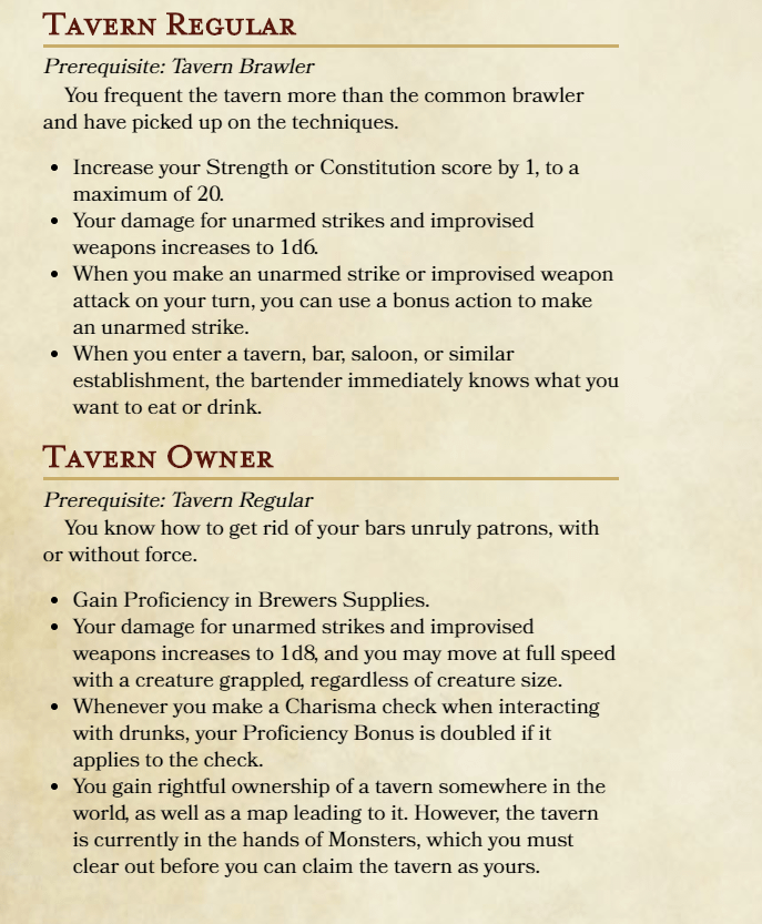 DND 5E Tavern Brawler: Master Improvised Weapons and Unarmed Strikes