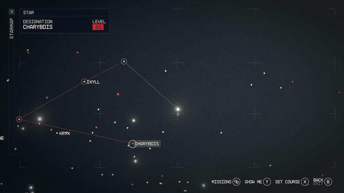 Starfield Charybdis Location: Galaxy Map, Kryx and Gravity Drive