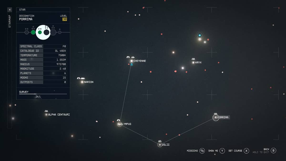 Starfields Porrima System: Find Planets and the Red Mile Race